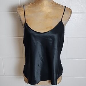 Calvin Klein Sleek Black Satin Camisole Asjustable Straps
